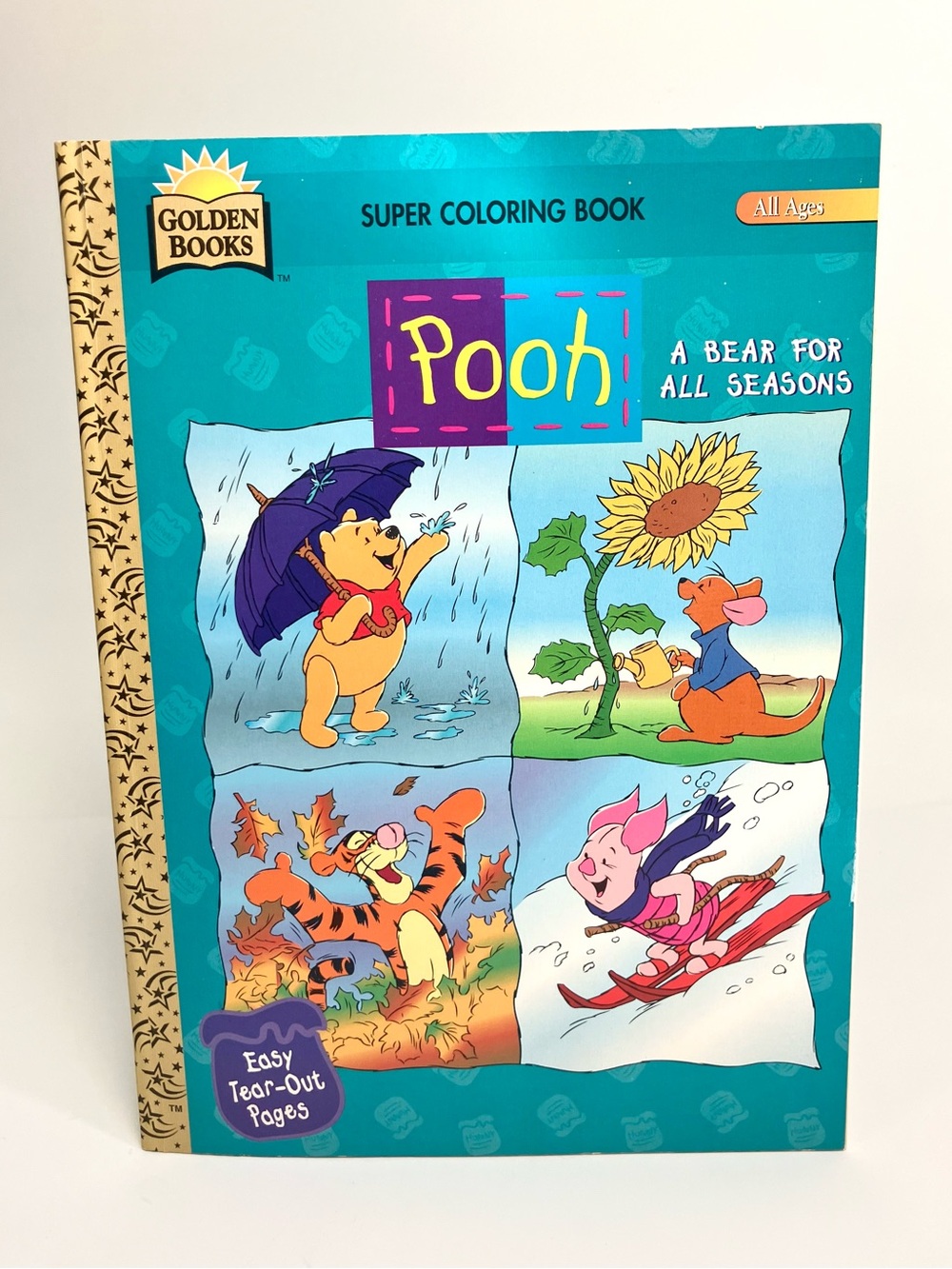 90s Vintage Winnie-the-Pooh Super Coloring Book Seasons Golden Books l'ourson